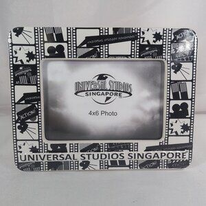 Universal Studios Singapore 4x6" Picture Frame Film Style Black White Raised